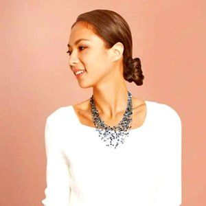 Floating Illusion Gray Freshwater Pearls & Beads Layered on Silver Strands NWOT